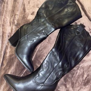 Black Western Leather Boots